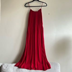 Reformation Red Midi Slip Dress